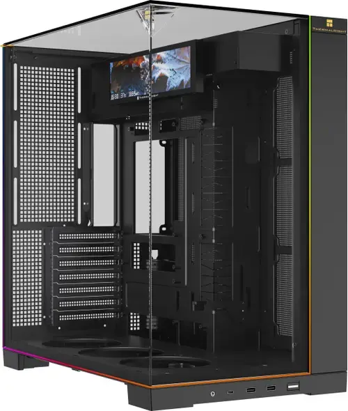 Carcasa Thermalright A70 VISION ARGB, ATX, Vedere ultra-panoramica 270, Sticla securizata, Ecran LCD 9.16inch (Negru)