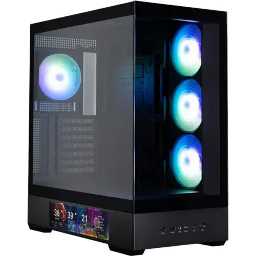 Carcasa Zalman P40 DS, Middle tower, fara sursa, PSU shroud, display 9.1inch, Negru