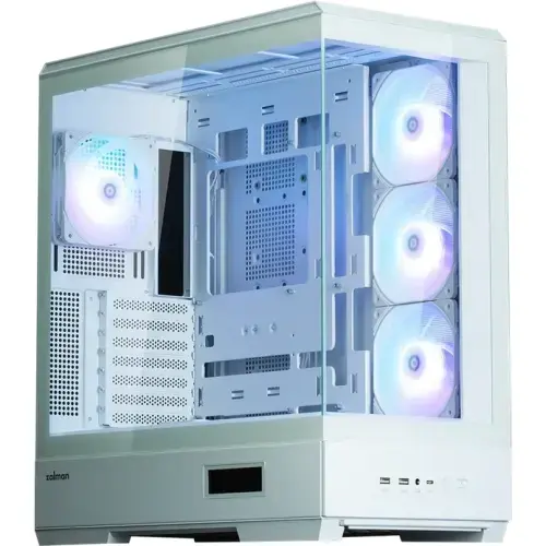 Carcasa Zalman P50 DS, Middle Tower, Tempered glass, Alb