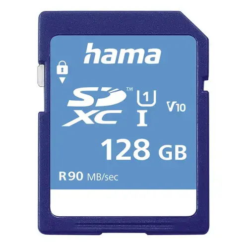 Card de memorie Hama 124137, SDXC, 128GB, Clasa 10, UHS-I U1, V10
