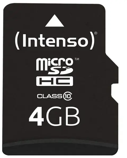 Card de memorie Intenso 3413450, microSDHC, 4GB, Clasa 10 + Adaptor SD