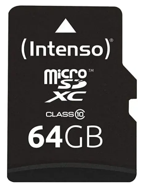 Card de memorie Intenso 3413490, microSDXC, 64GB, Clasa 10 + Adaptor SD