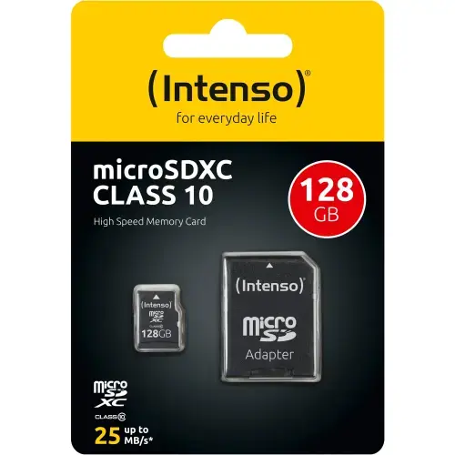 Card de memorie Intenso, microSDXC, 128GB, Clasa 10, UHS-I U1