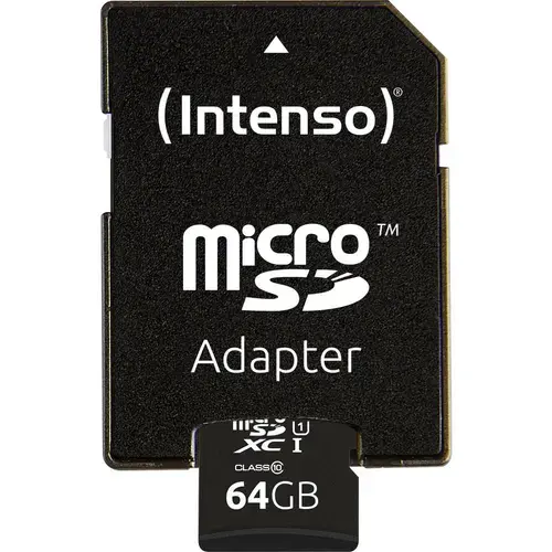 Card de memorie Intenso Premium, microSDXC, 64GB, UHS-I U1, Clasa 10
