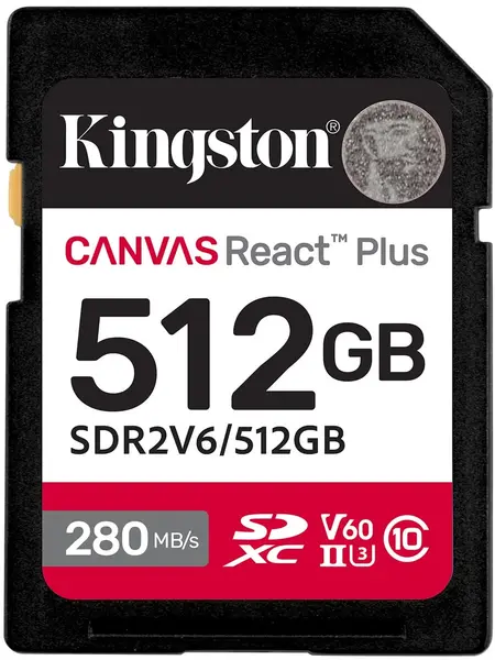 Card de memorie Kingston - Canvas React Plus V60, 512GB, SDXC, Class 10, UHS-II