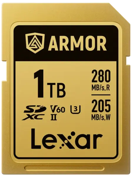 Card de memorie Lexar ARMOR Gold LSDAMGL001T-RNNNG, 1TB, SDXC, UHS-II U3, V60, Inox, IP68
