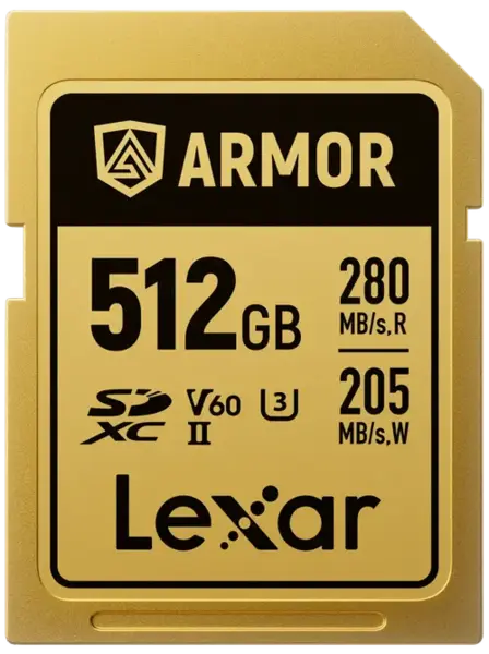 Card de memorie Lexar ARMOR Gold LSDAMGL512G-RNNNG, 512GB, SDXC, UHS-II U3, V60, Inox, IP68