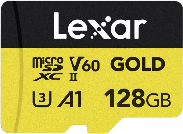 Card de memorie Lexar - GOLD, 128GB, microSDXC, UHS-II, C10, A1, V60, U3