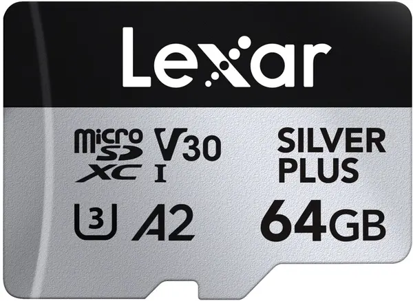 Card de memorie Lexar - High-Performance SILVER PLUS, 64GB, microSDXC, UHS-I