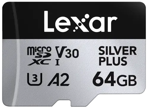 Card de memorie Lexar Professional SILVER Plus LMSSIPL064G-BNANG, 64GB, microSDXC, UHS-I U3, V30