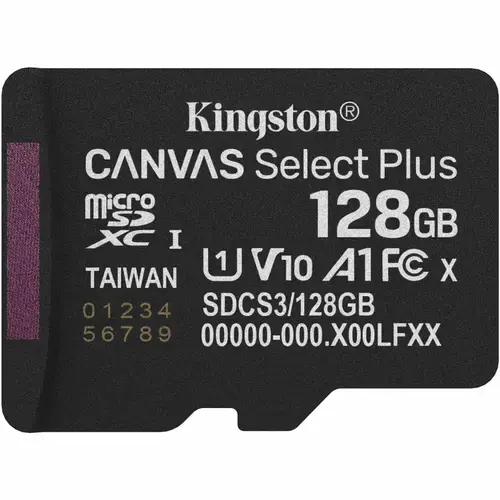 Card de Memorie MicroSDXC Kingston Select Plus, 128GB, Clasa 10 UHS-I Performance