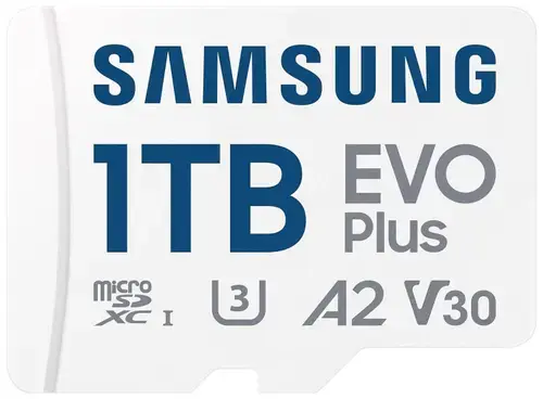 Card de memorie Samsung EVO Plus MB-MC1T0SA, 1TB, microSDXC, UHS-I U3, A2, V30, 160MB/s, Adaptor SD inclus
