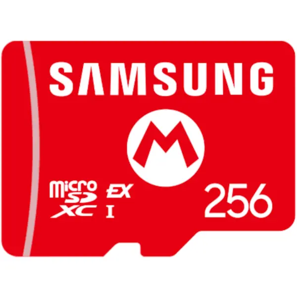 Card de memorie Samsung MicroSD pentru Nintendo Switch 2, Mario Logo, 256GB, Rosu