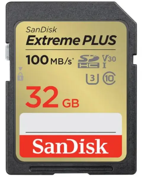 Card de memorie SanDisk Extreme PLUS SDHC, 32GB, UHS-I U3, Clasa 10, V30