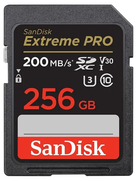 Card de memorie SanDisk - Extreme PRO, 256GB, SDXC, UHS-I, Clasa 10, V30, U3
