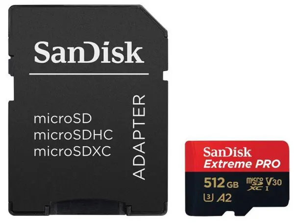 Card de memorie SanDisk - Extreme PRO, 512GB, microSDXC, Class10 + adaptor