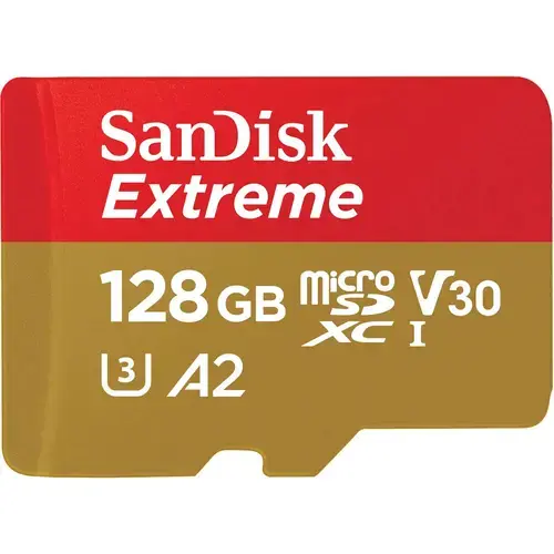 Card de memorie SanDisk Extreme SDSQXAA-128G-GN6MN, MicroSDXC, 128GB, UHS-I U3, Clasa 10, V30
