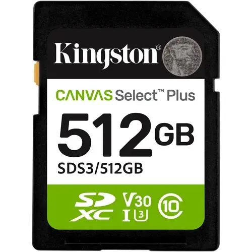 Card de Memorie SDXC Kingston, 512GB, Select Plus, Clasa 10 UHS-I