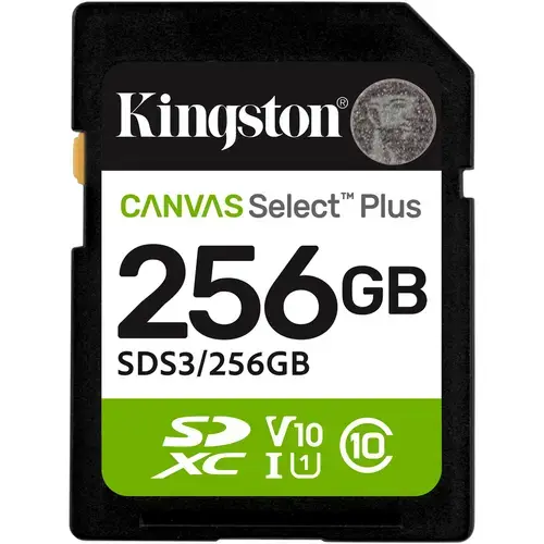 Card de Memorie SDXC Kingston Select Plus, 256GB, Clasa 10 UHS-I Performance