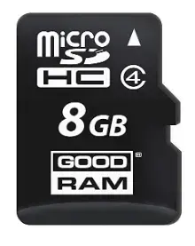 Card memorie GOODRAM microSDHC 8GB, Clasa 4 + Adaptor microSD