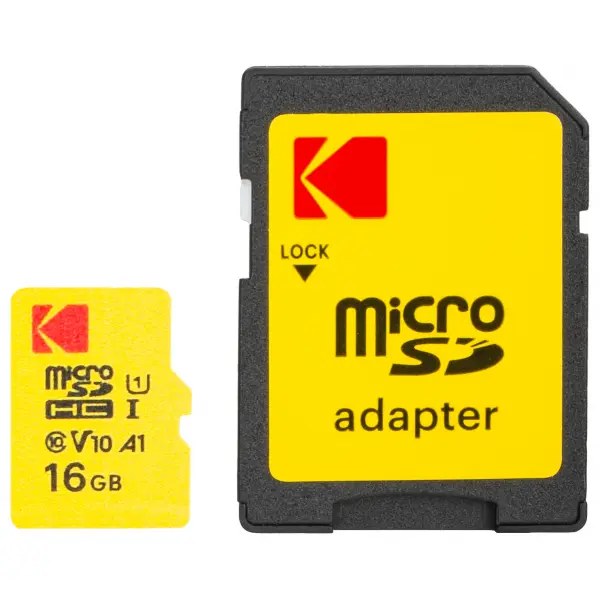 Card Memorie microSDHC Kodak Extra Performance, 16Gb, Clasa 10 / UHS-1 U1, Cu Adaptor EKMSDM16GHC10J6