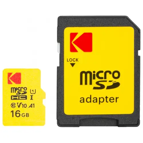 Card Memorie microSDHC Kodak Extra Performance, 16Gb, Clasa 10 / UHS-1 U1, Cu Adaptor