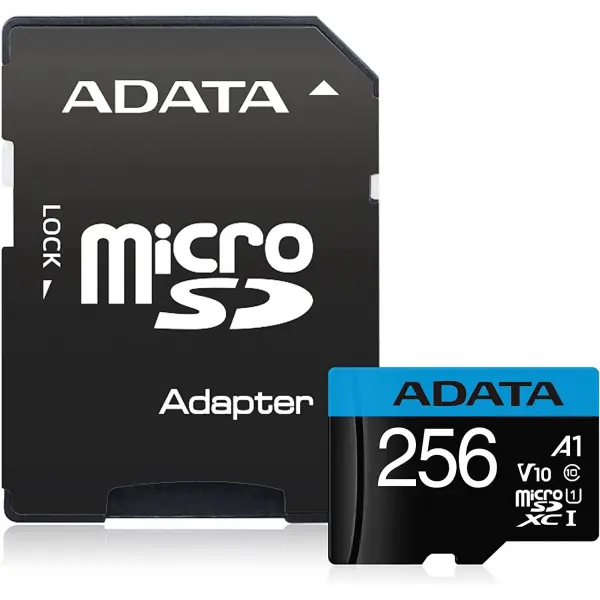 Card Memorie microSDXC Adata Premier, 256Gb, Clasa 10 / UHS-1 U1, Cu Adaptor AUSDX256GUICL10A1-RA1