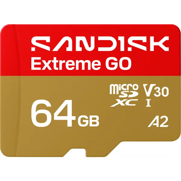 Card Memorie microSDXC SanDisk Extreme GO Android A2, 64Gb, Clasa 10 / UHS-1 U1 SDSQXGN-064G-GN6MN