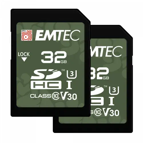 Card Memorie SDHC Emtec Rugged Outdoor, 32Gb, Clasa 10 / UHS-1 U3, Set 2 bucati