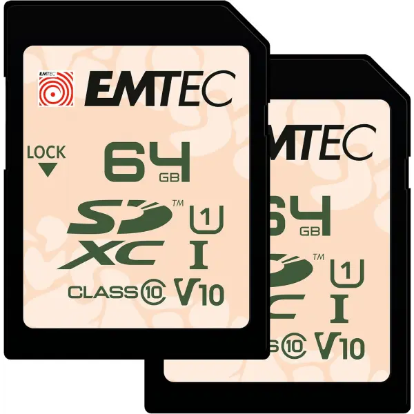 Card Memorie SDXC Emtec Rugged Outdoor, 64Gb, Clasa 10 / UHS-1 U1, Set 2 bucati ECMSD64GXCU1ORP2