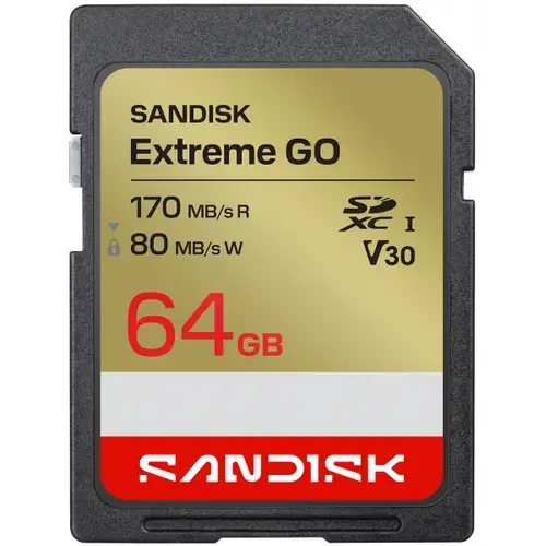 Card Memorie SDXC SanDisk Extreme Go, 64Gb, Clasa 10 / UHS-1 U1