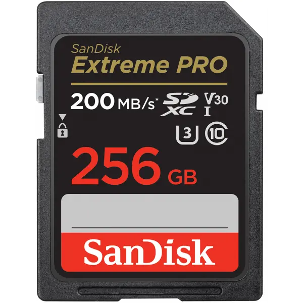 Card Memorie SDXC SanDisk Extreme Pro, 256Gb, Clasa 10 / UHS-1 U3 SDSDXXD-256G-GN4IN