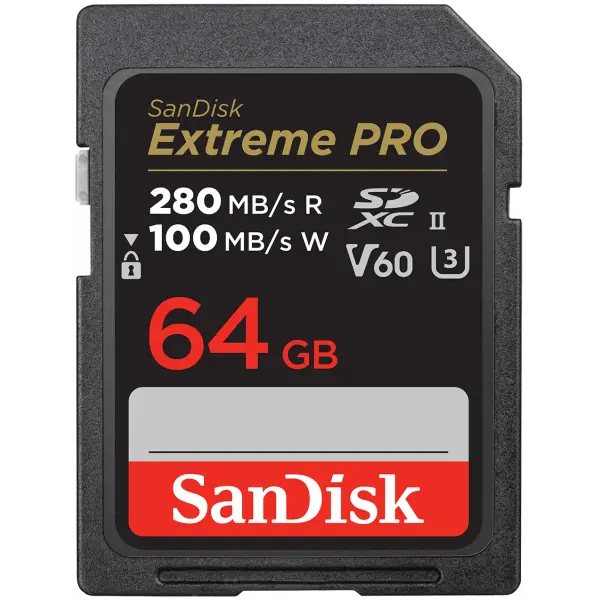 Card Memorie SDXC SanDisk Extreme Pro, 64Gb, Clasa 10 / UHS-2 U3 SDSDXEP-064G-GN4IN
