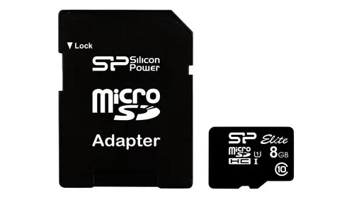 Card memorie Silicon Power Elite, 8 GB, microSDHC, UHS-I, Clasa 10 + Adaptor SD