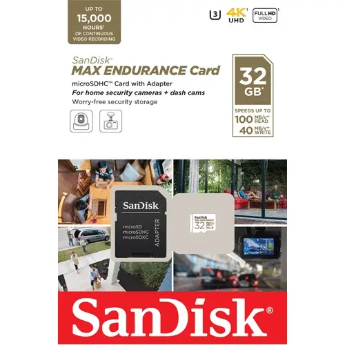 Card MicroSD 32GB'seria MAX Endurance - SanDisk SDSQQVR-032G-GN6IA