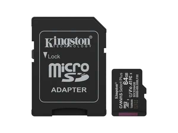 Card microSD 64GB, citire 100Mbps, Kingston SDCS3/64GB