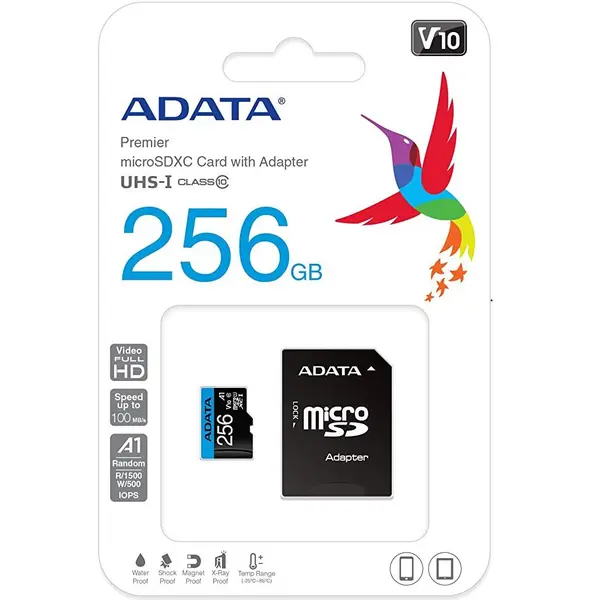 Card MicroSD ADATA Industrial 256GB, UHS-I, Class 10, A1 - AUSDX256GUICL10A1