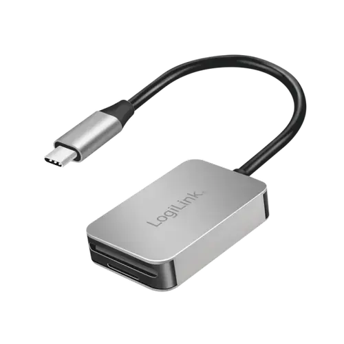 Card reader exern LiogLink CR0050, USB Type C, citeste/scrie SD / micro SD, aluminiu (Gri)