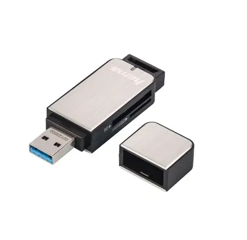 Card reader Hama 123900, USB, SD/microSD (Negru/Argintiu)