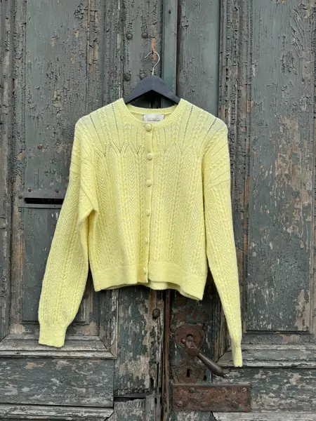 Cardigan galben deschis cu nasturi - L INTL