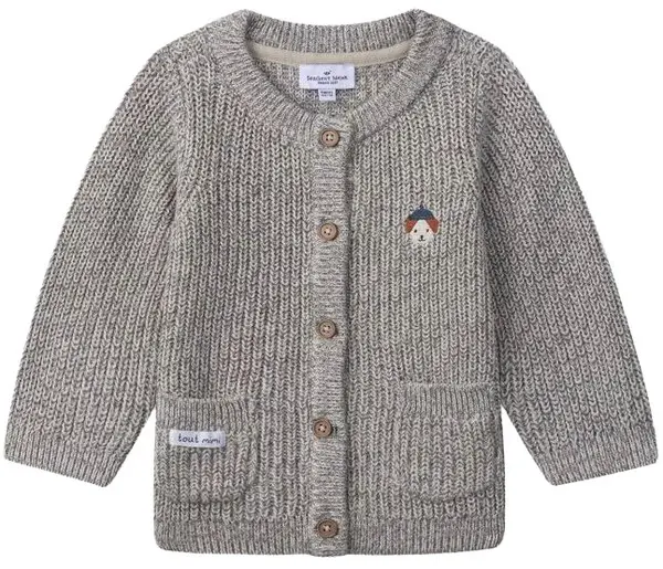 Cardigan tricotat pentru bebeluși cu buzunare Sergent Major - Laoctave, gri, 9 luni+