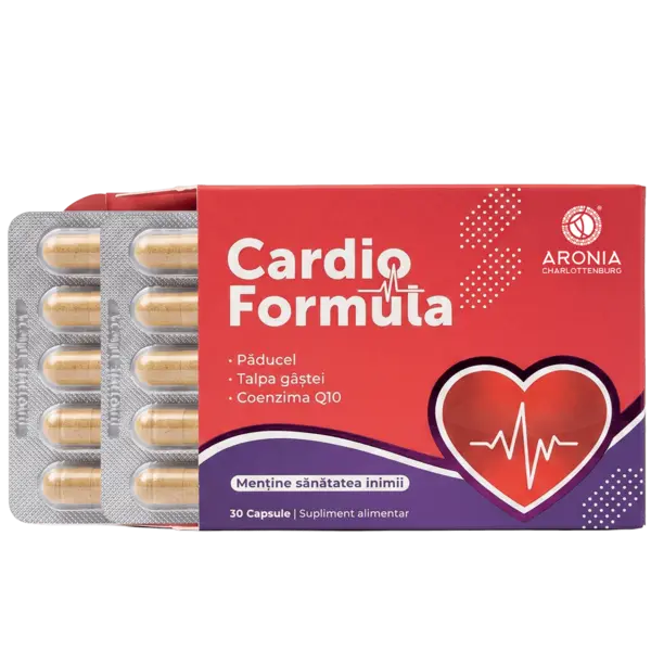 Cardio Formula: formulă concentrată cu Păducel, Talpa-gâștei și Coenzima Q10 pentru sănătatea inimii