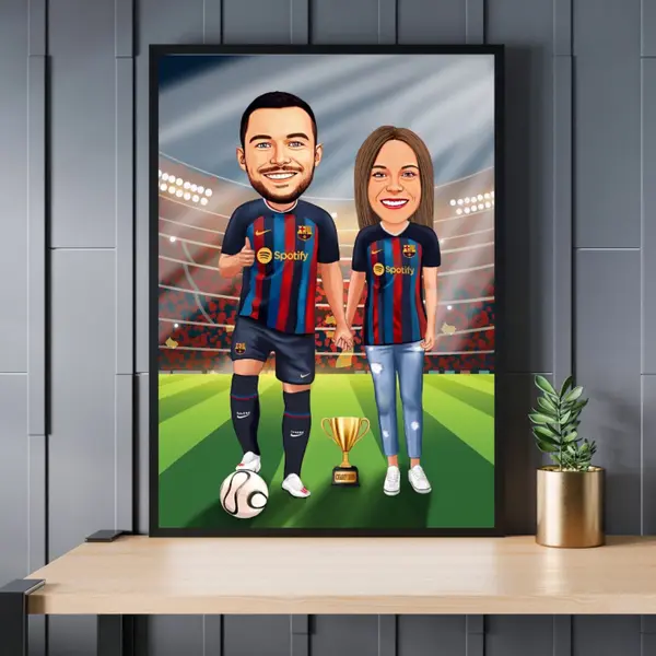Caricatura 2 personaje - fotbalisti