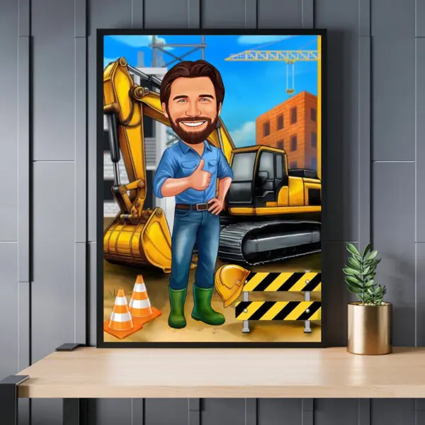 Caricatura Inginer Constructor