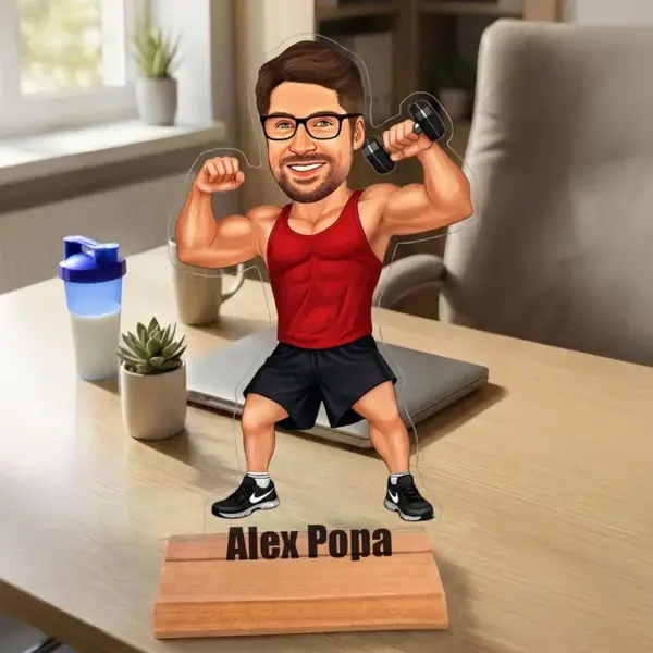 Caricatura pentru Antrenor fitness - Statueta Personalizata tip Trofeu