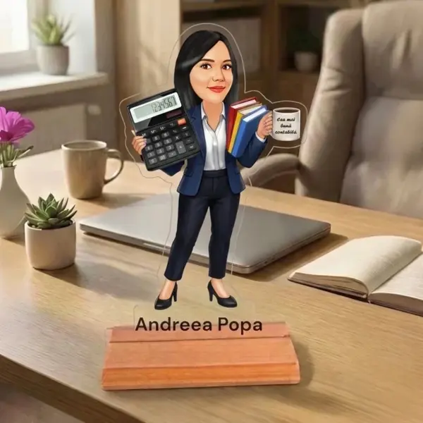 Caricatura pentru Contabila- Statueta Personalizata tip Trofeu