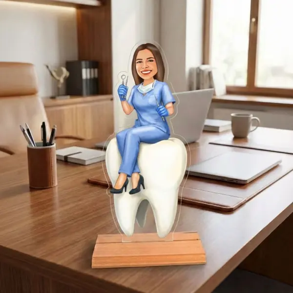 Caricatura pentru Dentist - Statueta Personalizata tip Trofeu