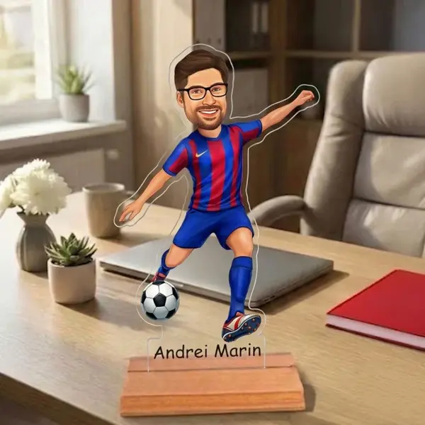 Caricatura pentru fotbalist - Statueta Personalizata tip Trofeu