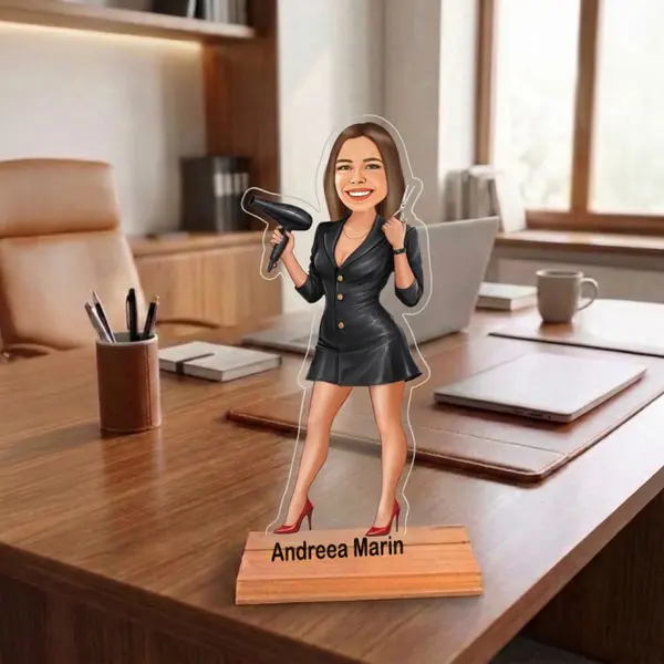 Caricatura pentru Hairstylist - Statueta Personalizata tip Trofeu