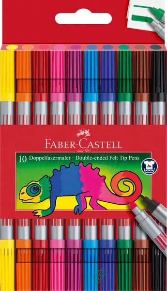 Carioci 10 culori 2 capete Faber-Castell Carioci 10 culori 2 capete Faber-Castell